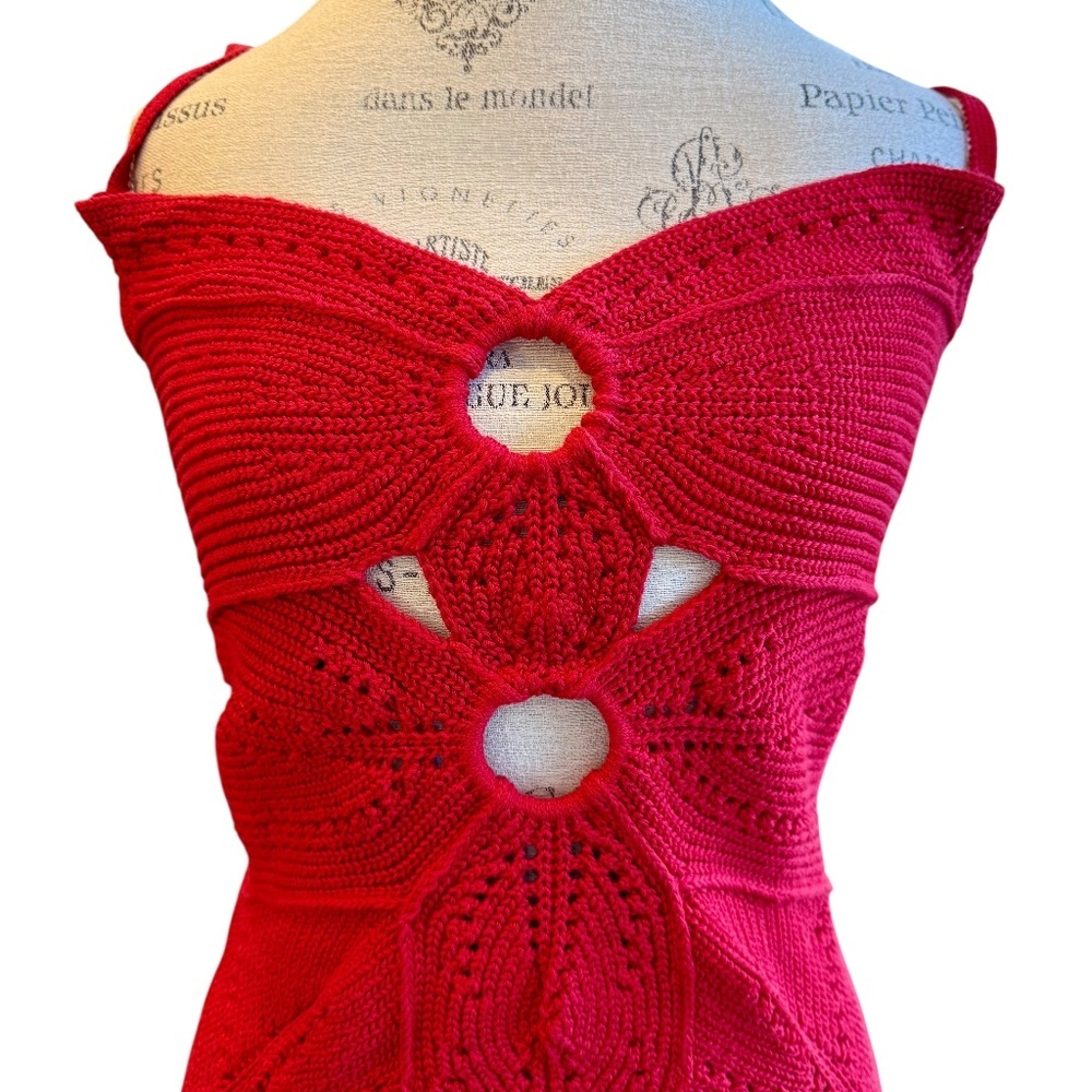 Cult Gaia Women's Marlow Knit Cotton Minidress Ghermez L NWT - Picture 7 of 11